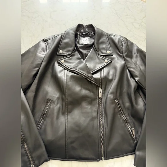 GAP Vegan-Leather Moto Jacket - Picture 4 of 8